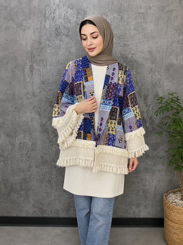 کت لینن زنانه پایین ریش کد 225960