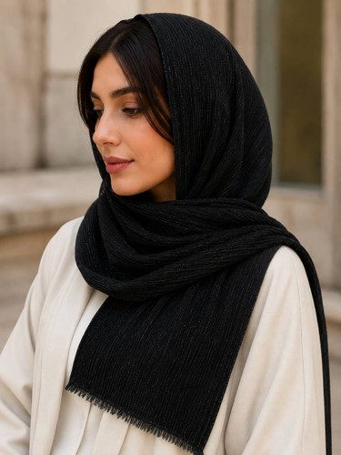شال نخی زنانه شایندار پایین ریش با طراحی خاص