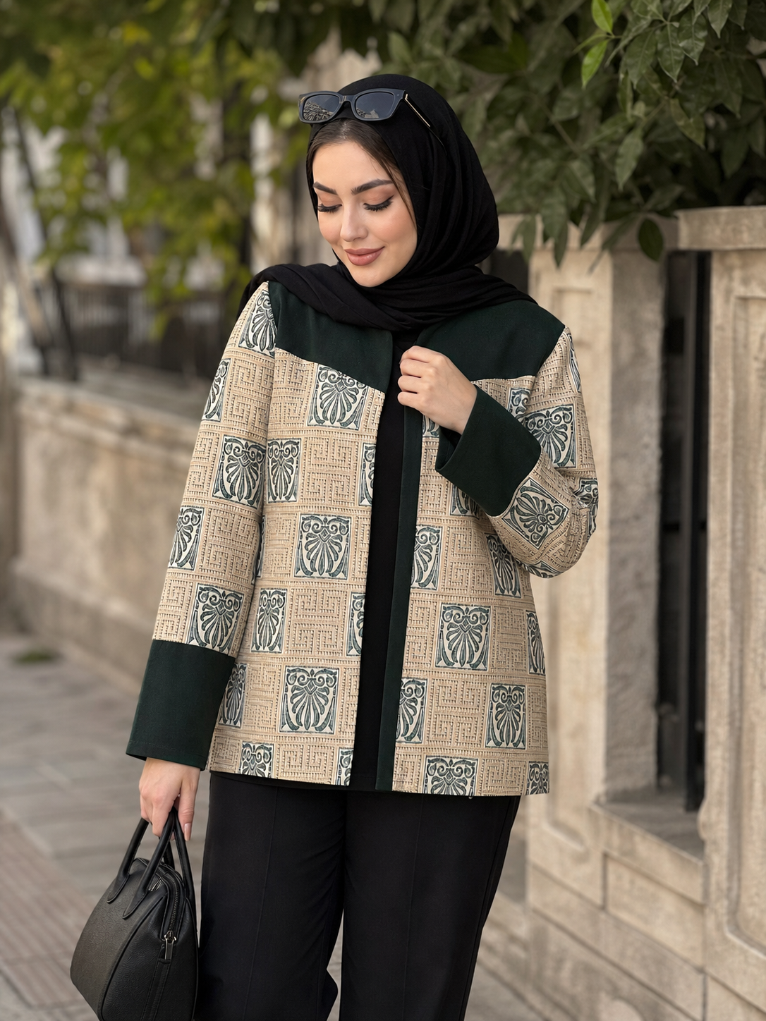 تنخور کت مجلسی زنانه دو رنگ ژاکارد تنخور